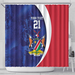 Custom Cricket African Namibia Shower Curtain Coat of arms Namibian Pattern - African Pride