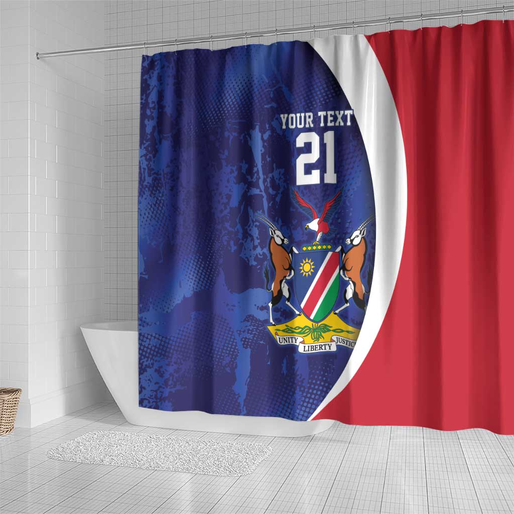 Custom Cricket African Namibia Shower Curtain Coat of arms Namibian Pattern - African Pride