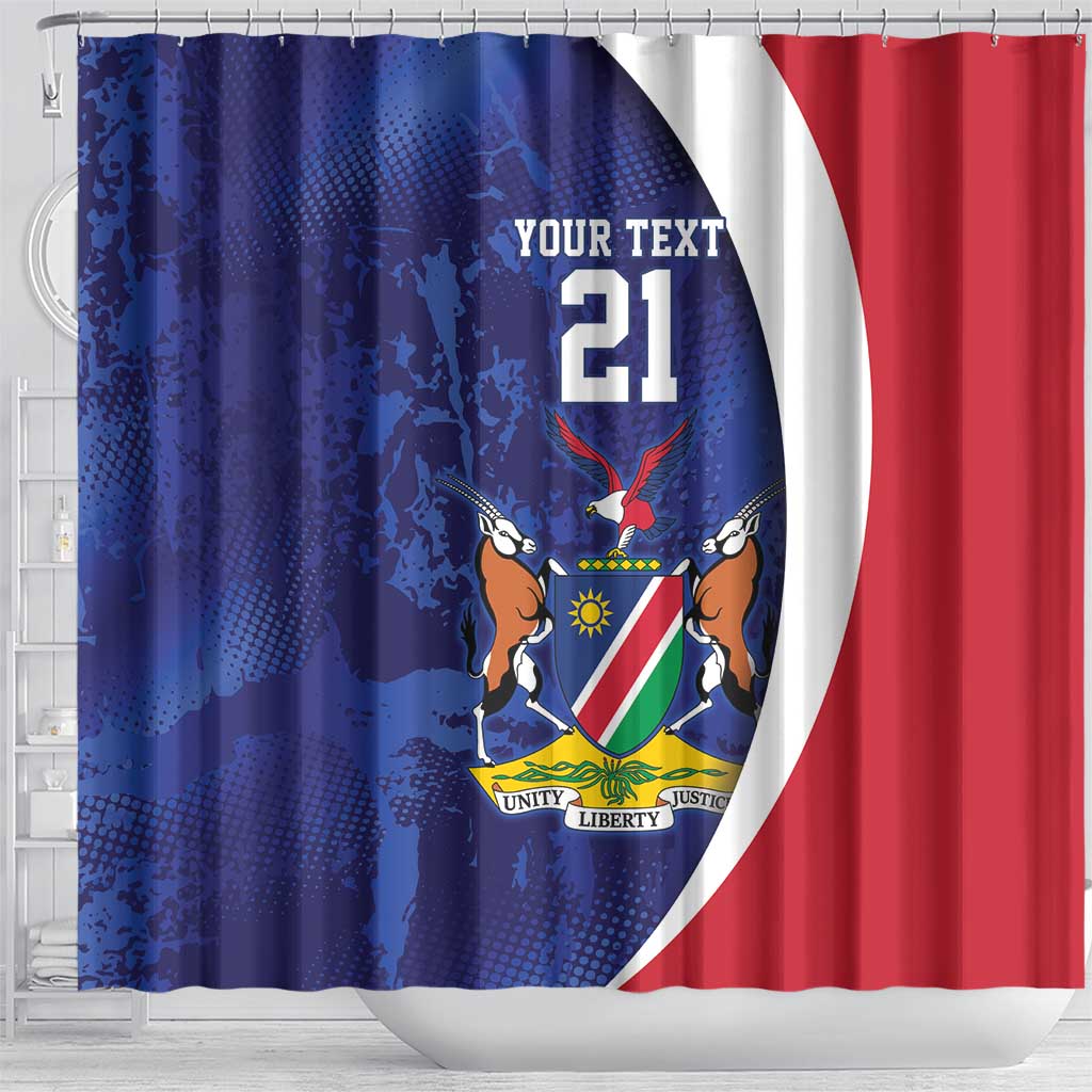 Custom Cricket African Namibia Shower Curtain Coat of arms Namibian Pattern - African Pride