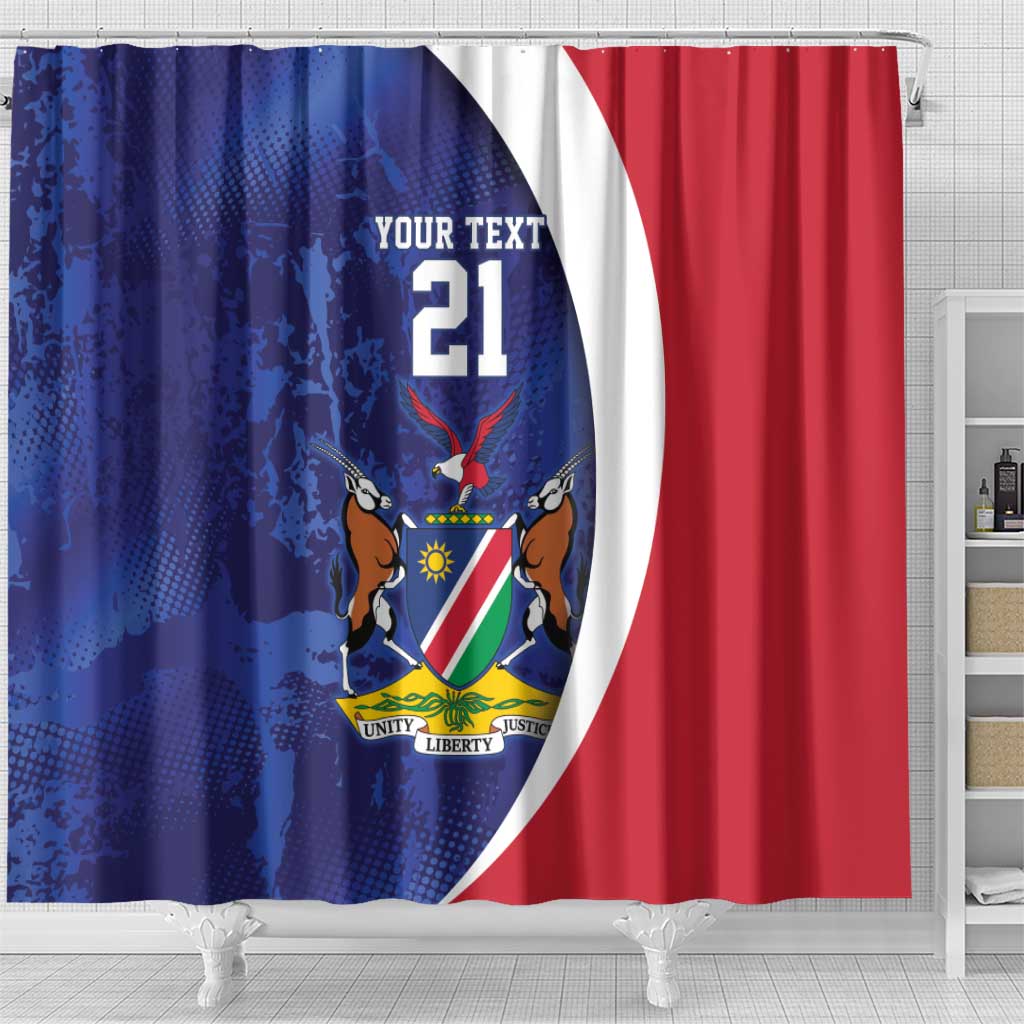 Custom Cricket African Namibia Shower Curtain Coat of arms Namibian Pattern - African Pride