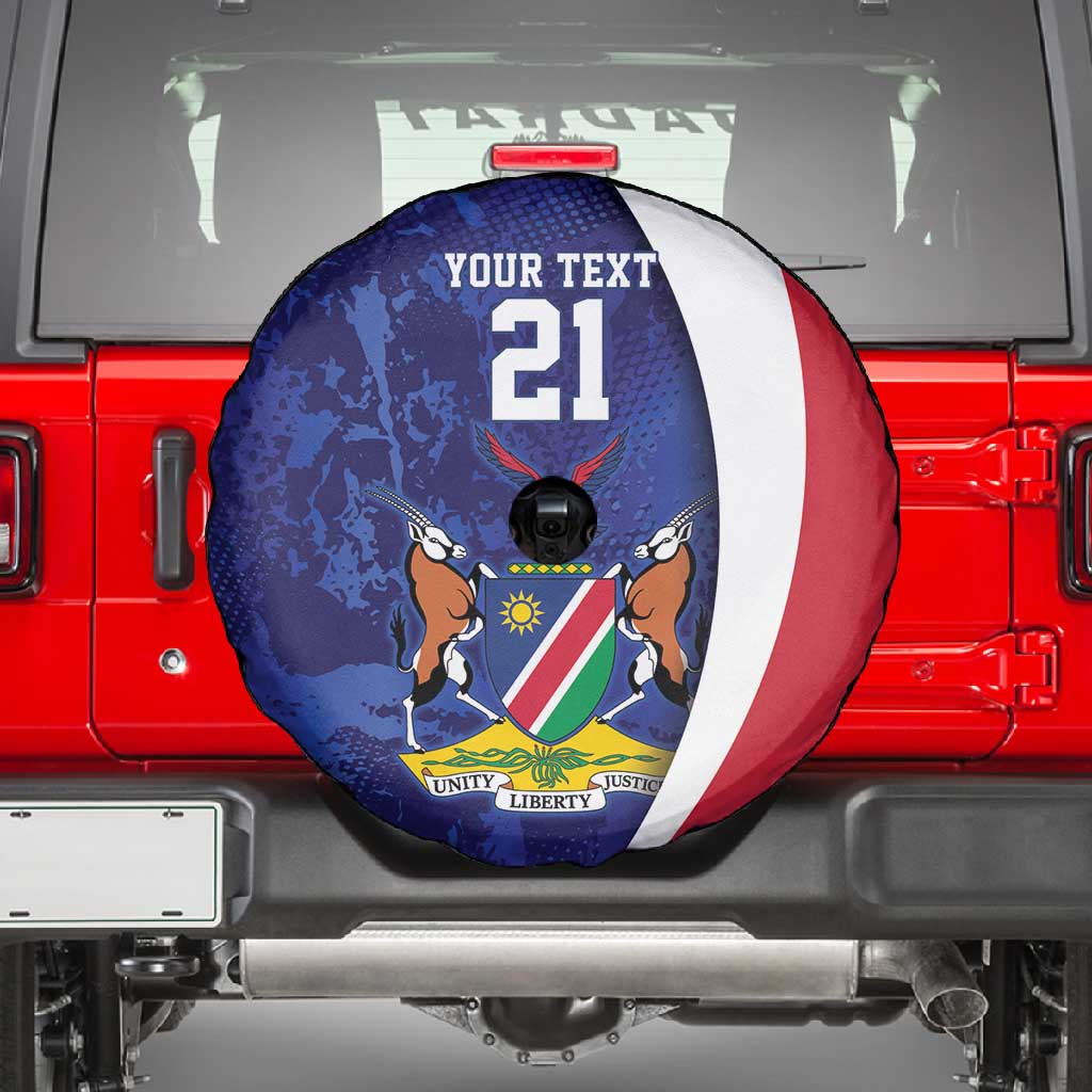 Custom Cricket African Namibia Spare Tire Cover Coat of arms Namibian Pattern - African Pride