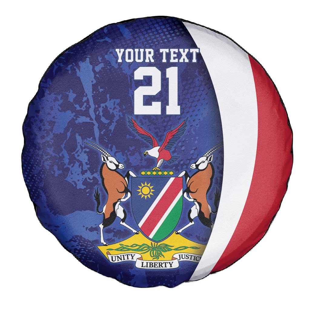 Custom Cricket African Namibia Spare Tire Cover Coat of arms Namibian Pattern - African Pride