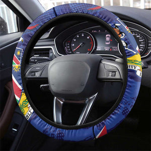 Cricket African Namibia Steering Wheel Cover Coat of arms Namibian Pattern - African Pride
