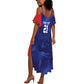 Custom Cricket African Namibia Summer Maxi Dress Coat of arms Namibian Pattern - African Pride