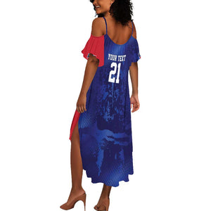 Custom Cricket African Namibia Summer Maxi Dress Coat of arms Namibian Pattern - African Pride
