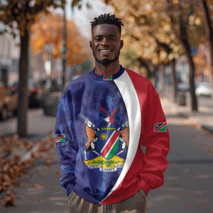 Custom Cricket African Namibia Sweatshirt Coat of arms Namibian Pattern - African Pride