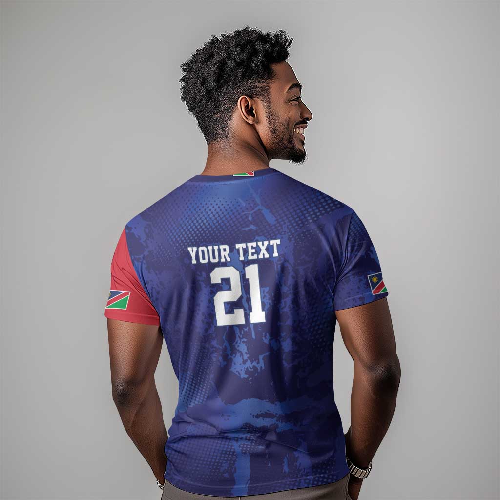 Custom Cricket African Namibia T shirt Coat of arms Namibian Pattern - African Pride