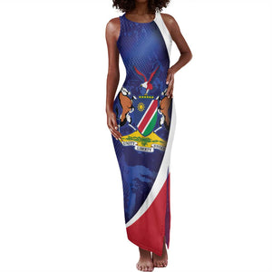 Custom Cricket African Namibia Tank Maxi Dress Coat of arms Namibian Pattern - African Pride