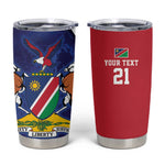 Custom Cricket African Namibia Tumbler Cup Coat of arms Namibian Pattern - African Pride