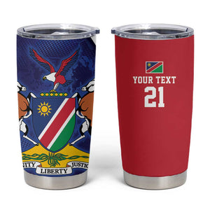 Custom Cricket African Namibia Tumbler Cup Coat of arms Namibian Pattern - African Pride