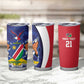 Custom Cricket African Namibia Tumbler Cup Coat of arms Namibian Pattern - African Pride
