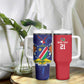 Custom Cricket African Namibia Tumbler With Handle Coat of arms Namibian Pattern - African Pride