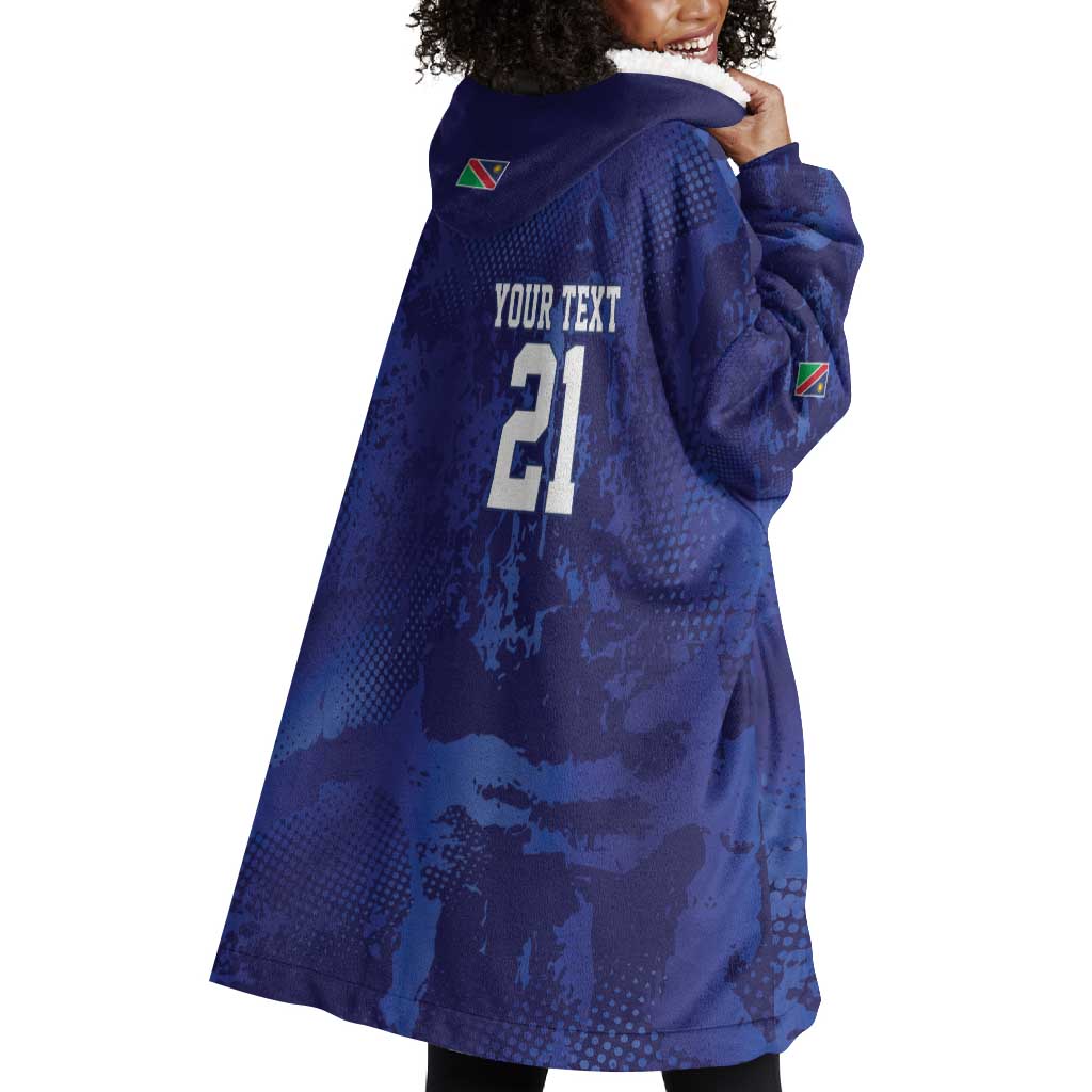 Custom Cricket African Namibia Wearable Blanket Hoodie Coat of arms Namibian Pattern - African Pride