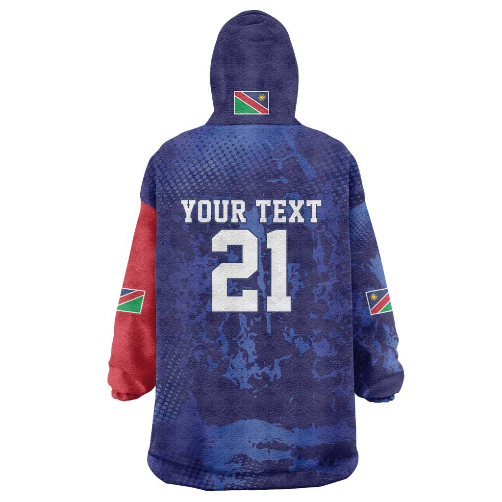Custom Cricket African Namibia Wearable Blanket Hoodie Coat of arms Namibian Pattern - African Pride