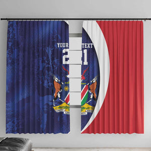 Custom Cricket African Namibia Window Curtain Coat of arms Namibian Pattern - African Pride