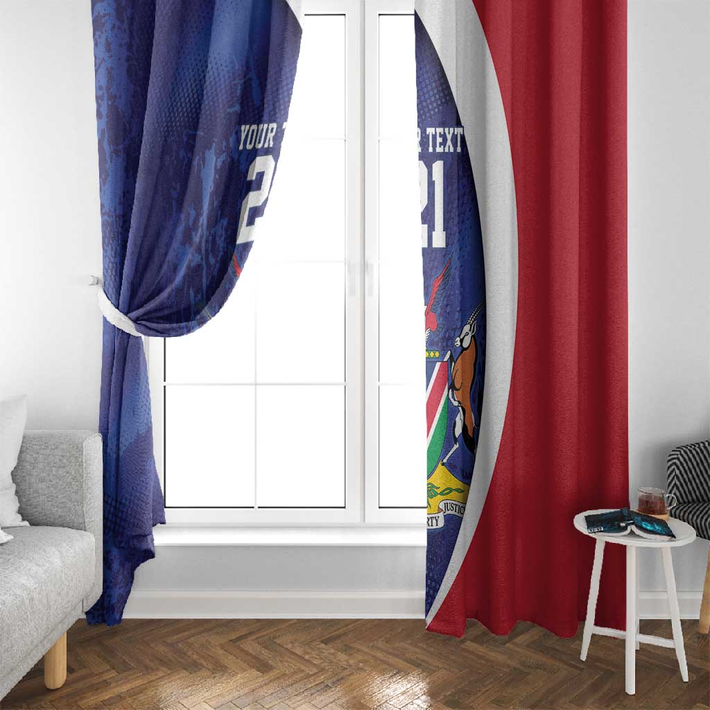 Custom Cricket African Namibia Window Curtain Coat of arms Namibian Pattern - African Pride
