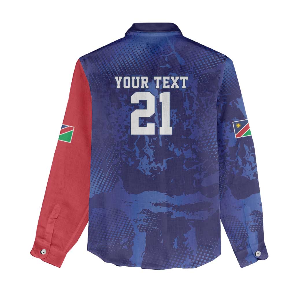 Custom Cricket African Namibia Women Casual Shirt Coat of arms Namibian Pattern - African Pride