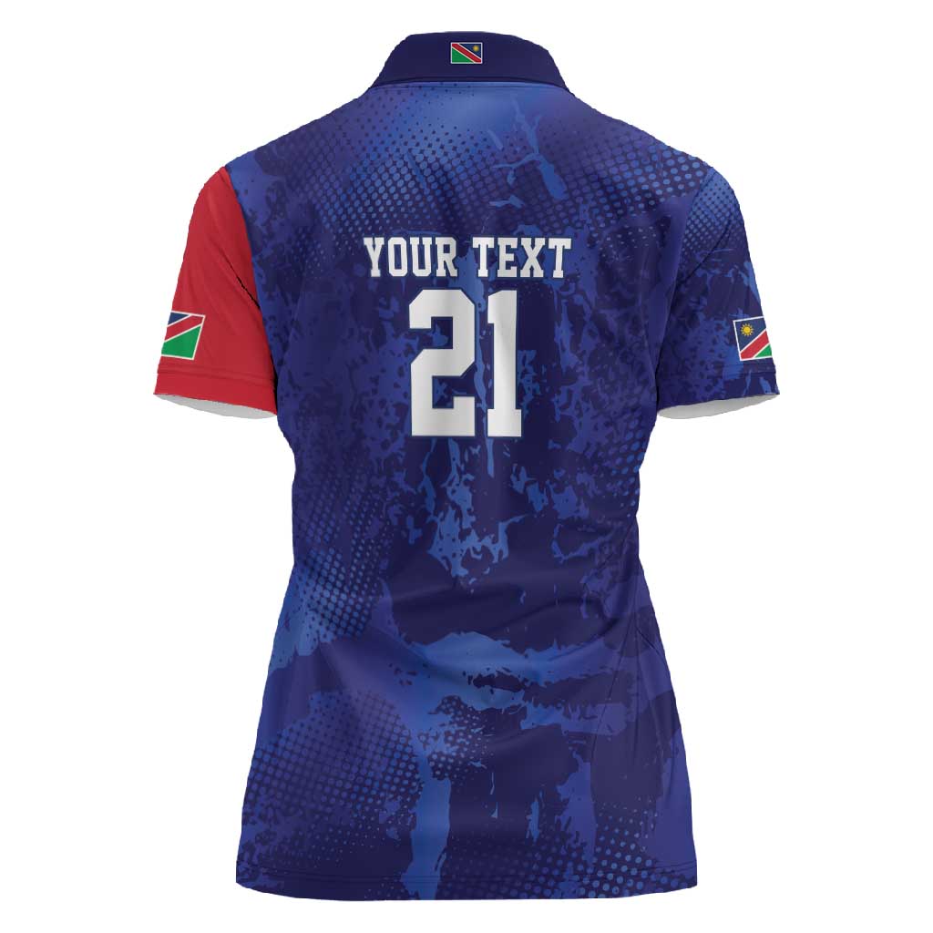Custom Cricket African Namibia Women Polo Shirt Coat of arms Namibian Pattern - African Pride