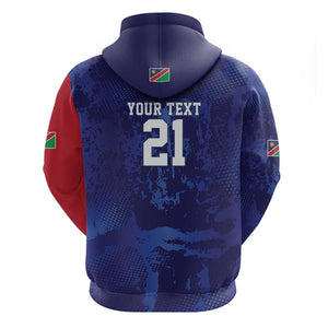 Custom Cricket African Namibia Zip Hoodie Coat of arms Namibian Pattern - African Pride