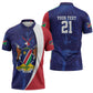 Custom Cricket African Namibia Zipper Polo Shirt Coat of arms Namibian Pattern