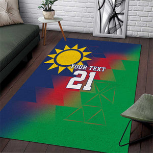 Custom Cricket African Namibia Area Rug Namibian Gold Sun Flag Motif - African Pride