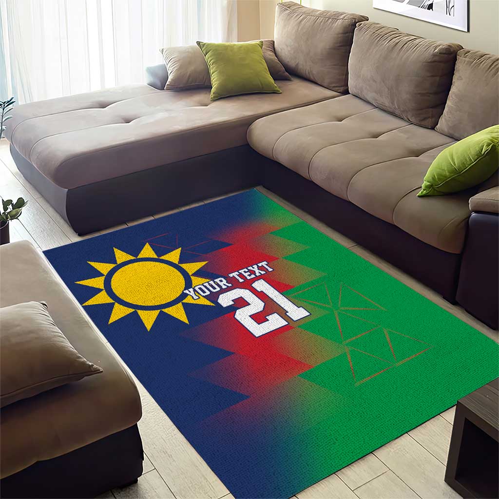 Custom Cricket African Namibia Area Rug Namibian Gold Sun Flag Motif - African Pride