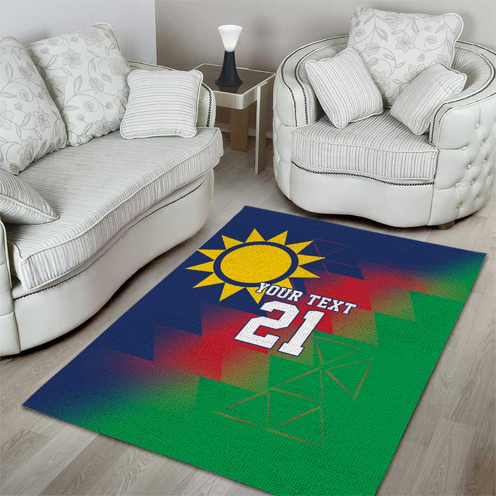 Custom Cricket African Namibia Area Rug Namibian Gold Sun Flag Motif - African Pride