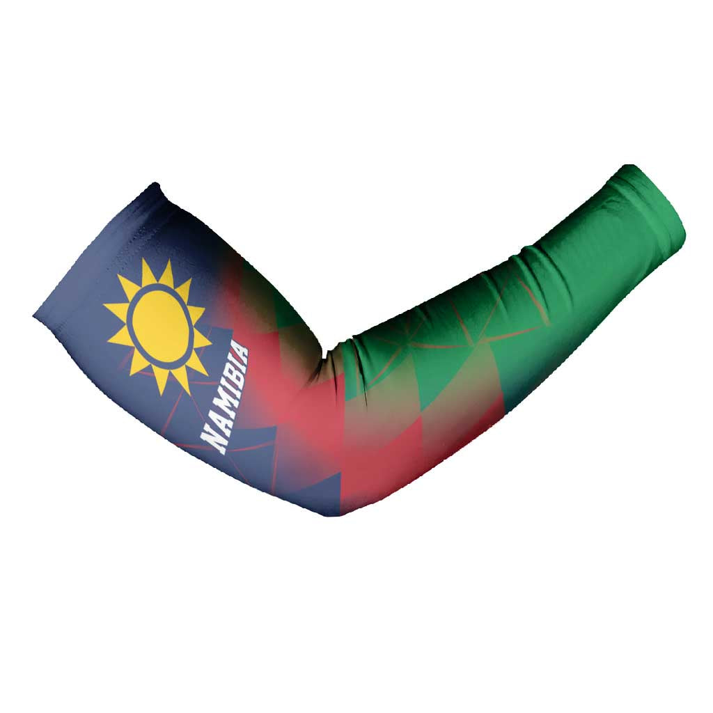 Custom Cricket African Namibia Arm Sleeves Namibian Gold Sun Flag Motif