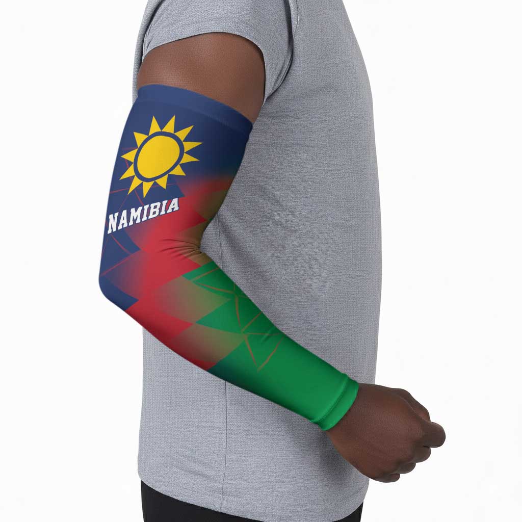 Custom Cricket African Namibia Arm Sleeves Namibian Gold Sun Flag Motif