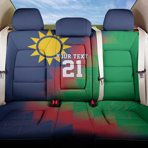 Custom Cricket African Namibia Back Car Seat Cover Namibian Gold Sun Flag Motif - African Pride