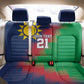 Custom Cricket African Namibia Back Car Seat Cover Namibian Gold Sun Flag Motif - African Pride