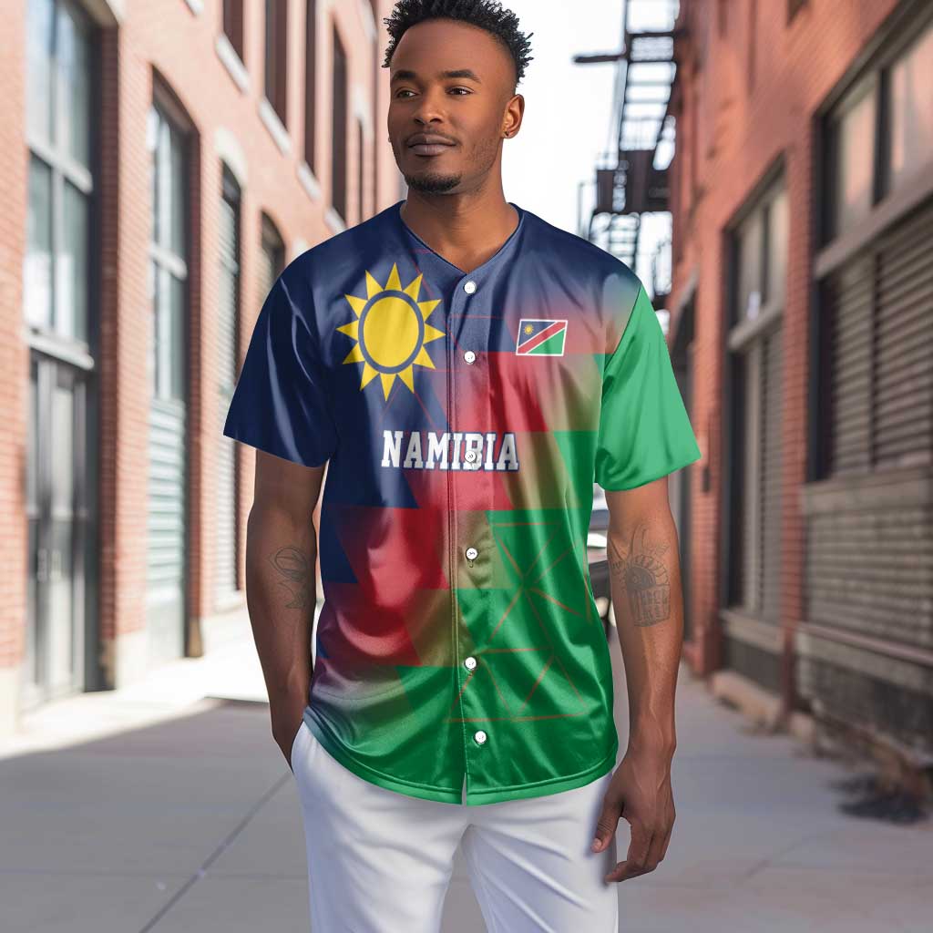 Custom Cricket African Namibia Baseball Jersey Namibian Gold Sun Flag Motif - African Pride