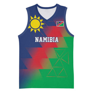 Custom Cricket African Namibia Basketball Jersey Namibian Gold Sun Flag Motif - African Pride