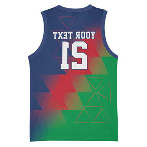 Custom Cricket African Namibia Basketball Jersey Namibian Gold Sun Flag Motif - African Pride