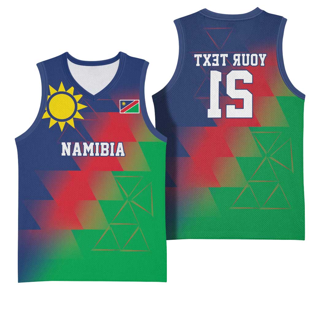 Custom Cricket African Namibia Basketball Jersey Namibian Gold Sun Flag Motif - African Pride