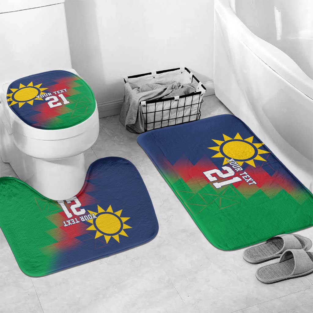Custom Cricket African Namibia Bathroom Set Namibian Gold Sun Flag Motif