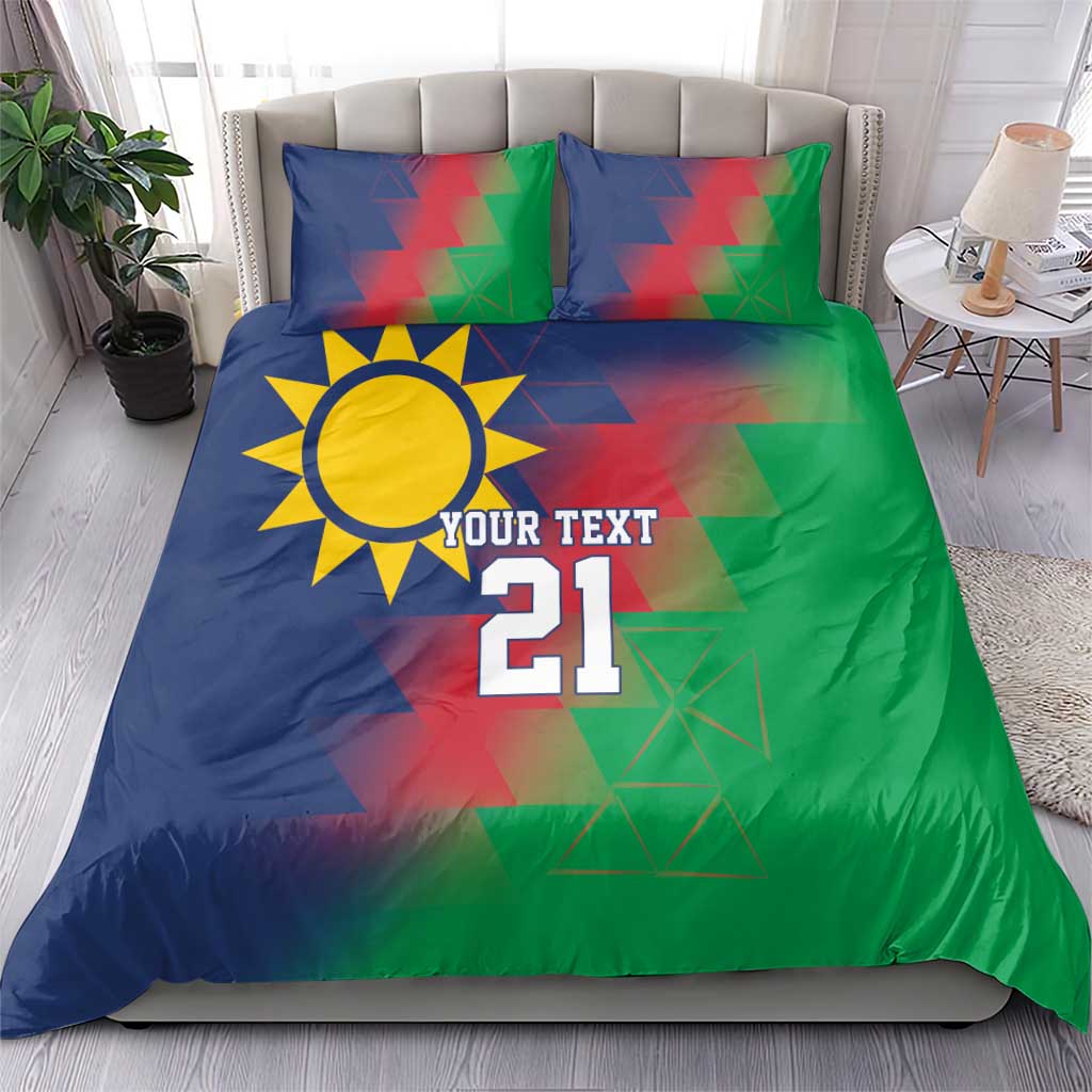 Custom Cricket African Namibia Bedding Set Namibian Gold Sun Flag Motif - African Pride