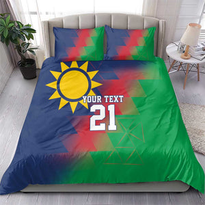 Custom Cricket African Namibia Bedding Set Namibian Gold Sun Flag Motif - African Pride