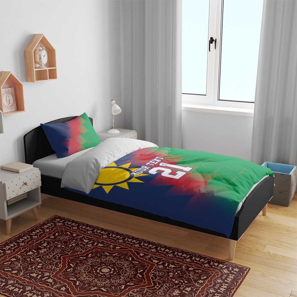 Custom Cricket African Namibia Bedding Set Namibian Gold Sun Flag Motif - African Pride