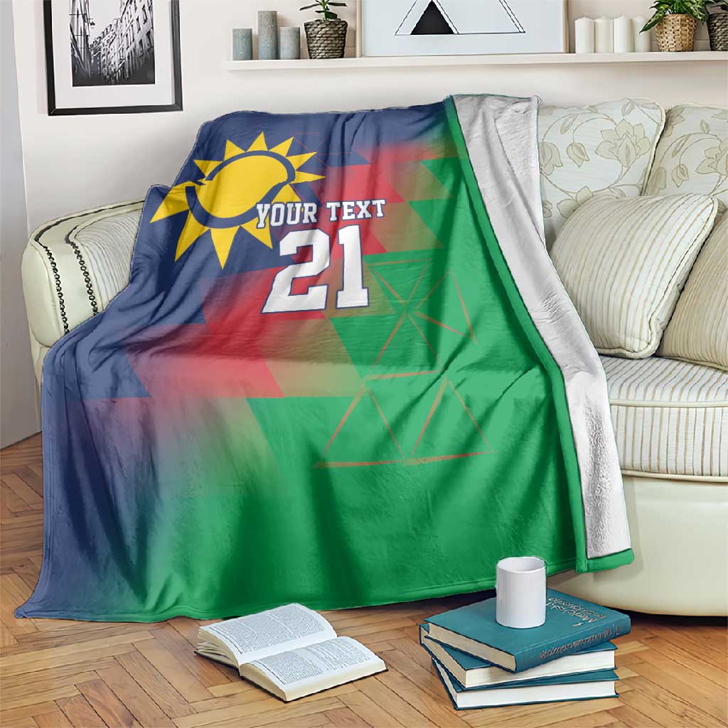 Custom Cricket African Namibia Blanket Namibian Gold Sun Flag Motif - African Pride
