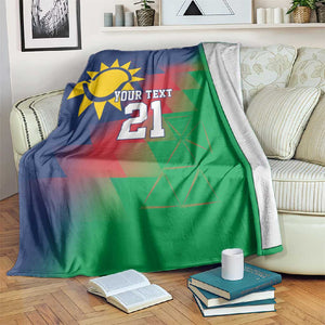 Custom Cricket African Namibia Blanket Namibian Gold Sun Flag Motif - African Pride