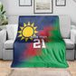 Custom Cricket African Namibia Blanket Namibian Gold Sun Flag Motif - African Pride