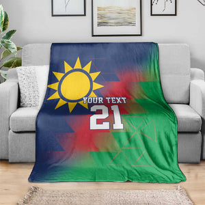 Custom Cricket African Namibia Blanket Namibian Gold Sun Flag Motif - African Pride
