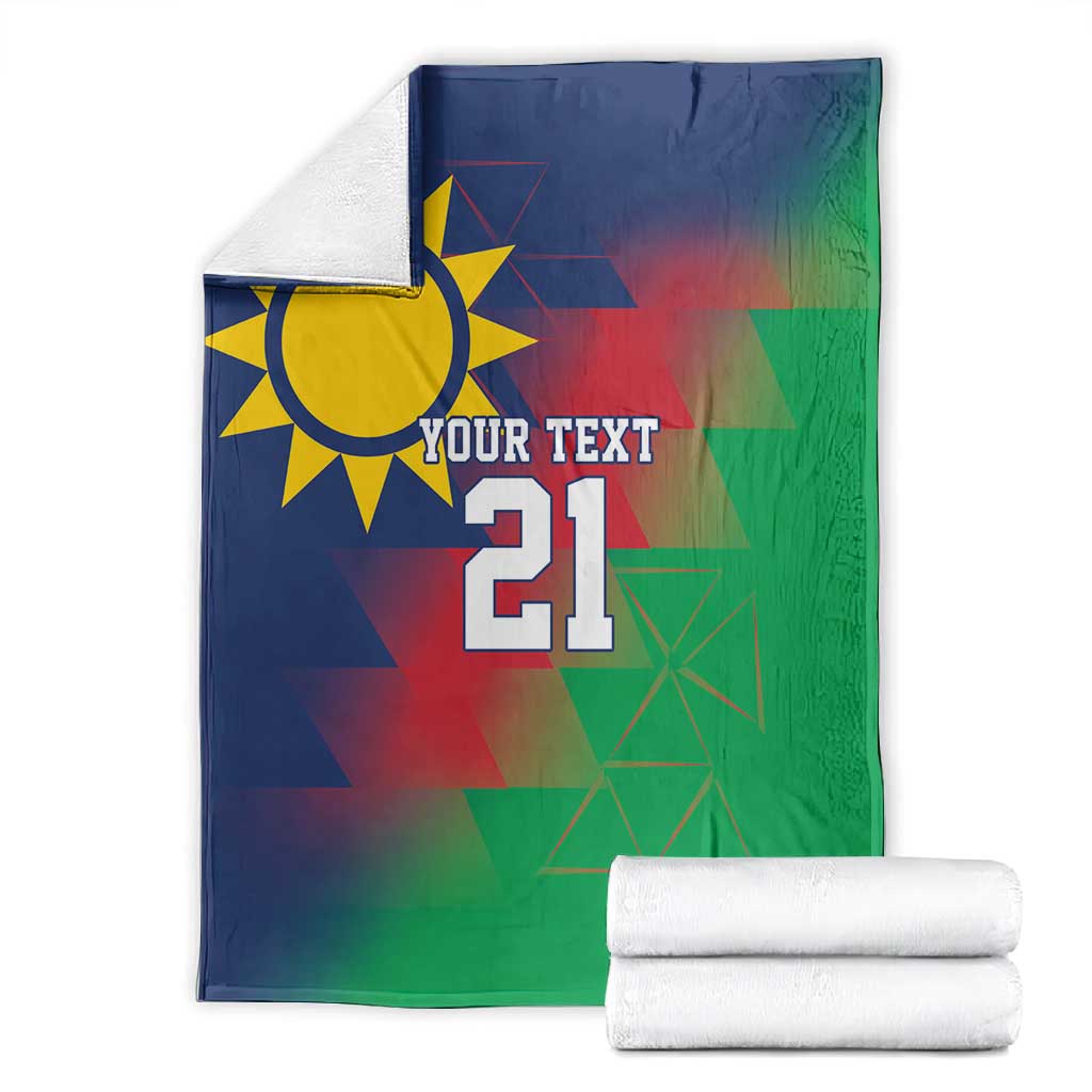 Custom Cricket African Namibia Blanket Namibian Gold Sun Flag Motif - African Pride