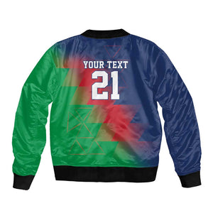 Custom Cricket African Namibia Bomber Jacket Namibian Gold Sun Flag Motif - African Pride