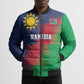 Custom Cricket African Namibia Bomber Puffer Jacket Namibian Gold Sun Flag Motif