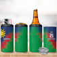 Custom Cricket African Namibia 4 in 1 Can Cooler Tumbler Namibian Gold Sun Flag Motif - African Pride