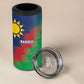 Custom Cricket African Namibia 4 in 1 Can Cooler Tumbler Namibian Gold Sun Flag Motif - African Pride