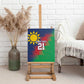 Custom Cricket African Namibia Canvas Wall Art Namibian Gold Sun Flag Motif - African Pride