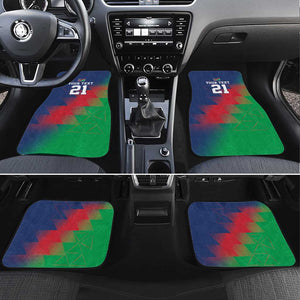 Custom Cricket African Namibia Car Mats Namibian Gold Sun Flag Motif - African Pride